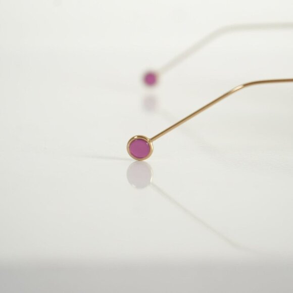 Christian Dior Umbrage Round Sunglasses with Violet Mirror Lenses